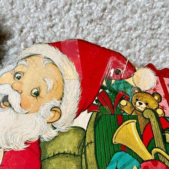 Set of 4 Holiday Christmas Diecuts by Eureka U.S.A. Candy cane Santa/Sleigh Caro - Picture 8 of 13